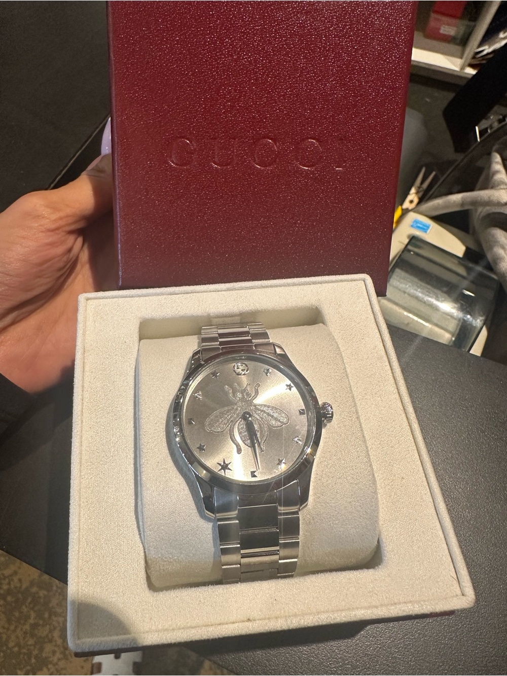 Gucci Silver Stainless Steel Bee Watch 38mm - Picture 3 of 5